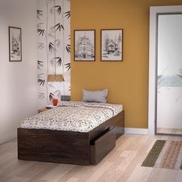 Studio Kook Tribe Engineered Wood Single Bed with Drawers (Junglewood, Matte Finish. Without Headboard)-picture-7
