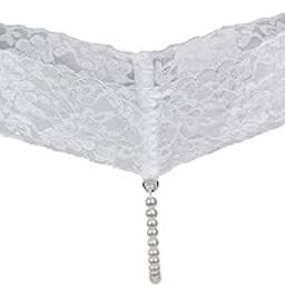 Women Crotchless Panties Sheer Lace Thong Underwear Pearls Strings White| Womens Clothing |Sleep |1 Piece Thong Underwear For Women-image-64