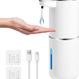 Gaethra Bathroom Soap Dispenser, 380 ml Automatic Soap Dispenser, Automatic Kitchen Soap Dispenser with Infrared Motion Sensor, USB Rechargeable, IPX5 Waterproof, for Bathroom, Kitchen-image-83