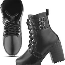 Women’s Block Heel Ankle Boots with Lace-Side Detail and Comfortable Sole-image-22