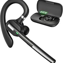 Bluetooth Headset with Noise-Cancelling Mic, Wireless Earpiece with Carrying Case for PC/Laptop, Hands-Free Headset for Work, Meetings, MS Teams, Business-23