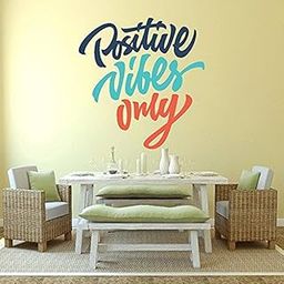 DeStudio 'Positive Vibes Only' Wall Sticker (PVC Vinyl, 60 Cm X 70 Cm, Multicolour), Self-Adhesive-image-51