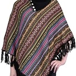 Women Checkered Cape Poncho Coat-picture-42