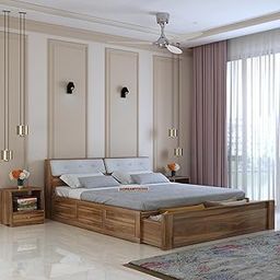 Dreamydesks Sheesham Wood Queen Size Bed with Drawer Storage Cot - Wooden Queen Size Cot - Solid Wood Double Bed with Drawer Storage for Bedroom Living Room Home Furniture (Teak, Queen Size Drawers)-image-62