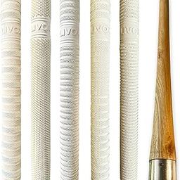Livox Rubber White Textured Cricket Bat Handle Grip for Shock Absorption with Wooden Cone Cricket Bat Accessories (5 Grips and 1 Cone)-image-19