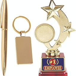 Aark India Employee Award:Trophy/Corporate Function Gifttrophy Pen Key Ring Gold Finish Combo Set (PC001720)-image-35