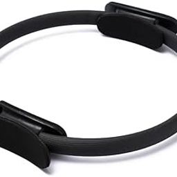 AMERTEER Pilates Ring 15" Fitness Circle - Lightweight & Durable Foam Padded Handles | Flexible Resistance Exercise Equipment for Toning Arms, Thighs/Legs & Core, Black-image-21