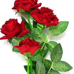 ENDECOR Artificial Rose Flower (Red, 5 Rose)-image-69