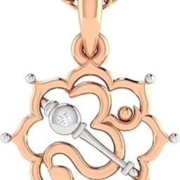 18KT Rose Gold and American Diamond Pendant for Women-image-50