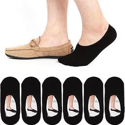 6 Pack Mens No Show Socks Casual Low Cut Thin Loafers Non Slip Boat Liners-image-86