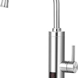 Stainless Steel Electric Instant Hot Water Faucet, 3-Second Fast Heating, LED Temperature Display, Modern Silver Style-image-71