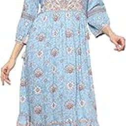 Women Casual Dress Ankle Length Viscose Tiered Dress-image-34