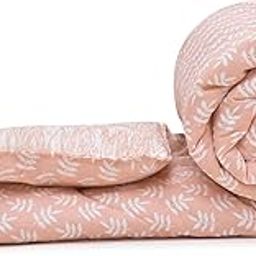 COZY FURNISH Cotton Quilted Reversible Comforter/Duvet for All Seasons 200 GSM Microfiber Filled AC Blanket for Single Bed,60X90(Inches) All Weather Duvet-19
