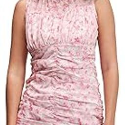 Women's Floral Printed High Neck Sheath Mini Dress | Sleeveless & Flounce Hem | Fun & Playful-image-96