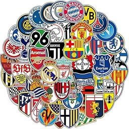 Titu ki Baatein 50Pcs Large Football Stickers - Waterproof Vinyl Decals for Laptop, Water Bottle, Skateboard | Team Colors & World Cup Designs for Adults Kids-image-90