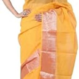 Kota Doria Broad Zari Cotton Blend Saree with Unstitched Blouse-picture-23
