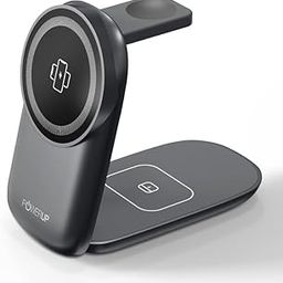 POWERUP 3-in-1 Foldable 23W Mag-Safe Wireless Travel Charger Stand | Compatible with iPhone 16/15/14/13/12, Samsung S25/S24/S23/S22 & Qi-Compatible Smartphones, Watch, AirPods | Fast Charging - Grey-picture-25