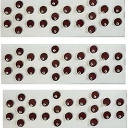 OJ Round Maroon color Bindi with Stone Plain Sticker Forehead Bindi Bindiya Traditional Bindis Velvet Bindi With Skin Friendly Glue Tikli Tikka Kumkum bindi Women- Girls Pack of 3 Size 4-image-71