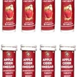 AmritamAyurved Apple Cider Vinegar Effervescent Tablets | 2- month supply Pack of 8 (Apple) – 15 Tablets | No Added Sugar | Detox, Weight Management & Digestion Support | Easy to Carry & Consume-8