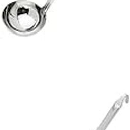 2 Pcs Stainless Steel Soup Spoons Ladle Long Handle W/Hook Kitchen Utensils-image-38