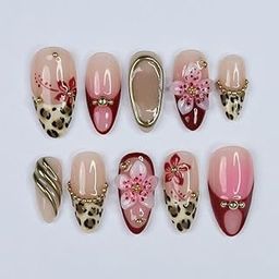 Hand Made Press On Nail Art DIY Nail Extension-56