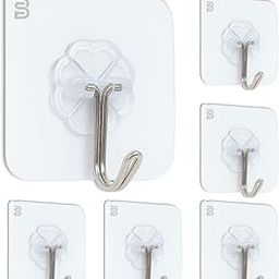 Bettersello Adhesive Wall Hooks, Self-Adhesive Transparent Hooks, Strong Reusable HangersHooks for Bathroom, Kitchen, Door, Tile for Hanging Towels, Keys, Utensils (5)-picture-29
