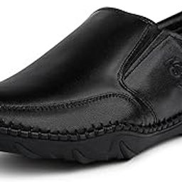 Genuine Leather Formal Slip On Shoes for Men | Ultra Lightweight and Flexible Rubber Sole Men’s Slipon Loafer Shoes | LSAXSO |-image-29