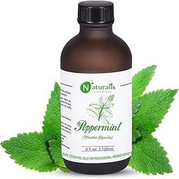 Naturalis Peppermint Oil – Pure Therapeutic Grade Peppermint Essential Oil for Hair, Skin Care, Steaming, Diffuser & Aromatherapy – Soothing Relief – 120ml-image-4
