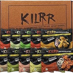 KILRR Chicken Marination Masala Variety Pack of 10 (Marinates 250g Chicken per Pack) | 1- Min Marinade for Tikka, Tandoori Chicken | All-Natural Mixed Spice Blend Marinade | Just Add Water & Oil | No Preservatives or Additives-image-76