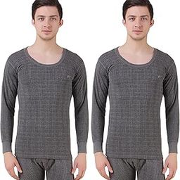 Men's Thermal Round Neck Top (Dark Grey)/ Body Warmer/Cosy Winter Innerwear | Pack of 2-picture-34