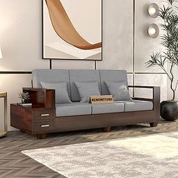 RENEWITURE Sheesham Wood Sofa Set 3 Seater with 2 Drawer Wooden Sofa Set for Living Room Home Office (Walnut Finish)-image-68