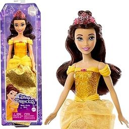 Mattel Disney Princess Dolls, Belle Posable Fashion Doll with Sparkling Clothing and Accessories, Disney Movie Toys-7