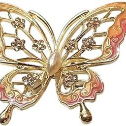 Stylish Rhinestone Butterfly Brooch – Multicolor Metal Saree Clip & Bridal Scarf Pin for Women, Girls Fashion Jewelry for Saree, Dupatta, Coat, Gown, Party Dress & Wedding Gift (1PCS, Multicolor)-image-45