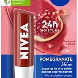 NIVEA Shine Caring Lip Balm, Pomegranate, 4.8G, Red-51