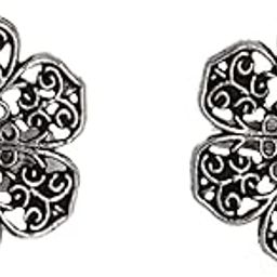 Anya Silver Oxidised Toe Rings-image-80