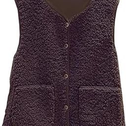 Womens Fleece Vest Soft Comfortable Warm Sleeveless for Autumn Spring Coffee|Clothing Shoes & Accessories | Womens Clothing | Coats & Jackets-18