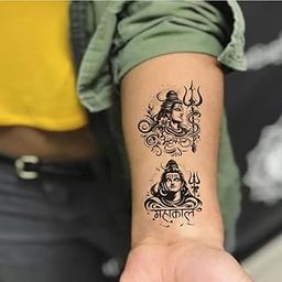 Om Namah Shivay Mahadev Tattoo Temporary Tattoo Stickers For Male And Female Fake Tattoo Sticker Tattoo body Art-41