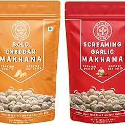 Rooted Delights Premium Makhana | Bold Cheddar & Screaming Garlic Roasted Makhana | Pack of 2 (35g each) Healthy Puffed Snacks | Low Calorie | Roasted Foxnuts | Gluten Free | No Artificial Flavours | MSG Free-image-80