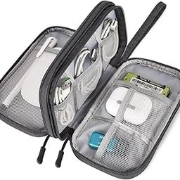 SaleOn 8.3X5 Inch Portable Storage Organizer Bag Usb Cable, Earphone, Power Bank, Mobile Charger, Hard Disk & Digital Gadgets With Mesh, Dual Zippers & Elastic Loops, Inside Color May Vary, grey-17
