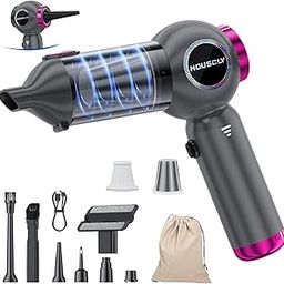 houscly Car Vacuum Portable Cordless 25000Pa High Power Small Vacuum Cleaner 4-in-1 Compressed Air Duster Blower Pump Handheld Vacuum for Home Office Pet Car Accessories Gifts for Men Women Mom Dad-image-10