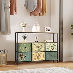 HOME CUBE Fabric Chest of 6 Drawers for Storage Closet Dresser Chest of Drawer Storage Organizer Multi-Compartment Storage Organizer for Living Room Bedroom Wardrobe Engineered Wood Top 100x29.8x78cm-image-21
