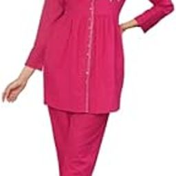Women's Pink Embroidered Co-Ord Set | Co-ord Set With Pant And Top-image-8