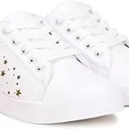 Women's Chunky Lace-Up Sneakers with Cushioned Sole_F-2 White-39