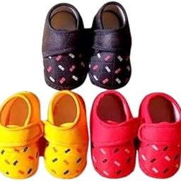 Unisex baby Newborn Booties Baby First Walking Shoes Sandals With Anti Slip SoleToe to Heel Multicolor Pack Of 3 Combo-image-98