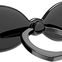 JNensh Mart Bow Shape Metal Mobile Phone Finger Ring Stability Holder Back Stand Collapsible Hand Grip Kickstand 360 for All Phones (Black)-image-54