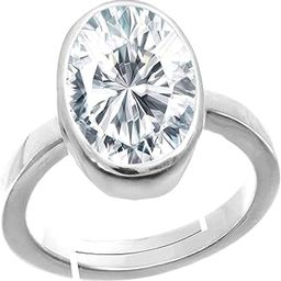8.25 Ratti Natural White Zircon Stone Silver Plated Adjustable Astrological/Purpose Ring for Men and Women AA+ Quality-image-2