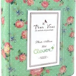 64 Pockets Photo Album for Fujifilm Instant Mini 12 11 9 8 40 Evo Liplay 7S Instant Camera/Mini Link Printer, Polaroid Snap Touch PIC-300 Z2300 Mint Zip Instant Camera Printer- Green flower-15