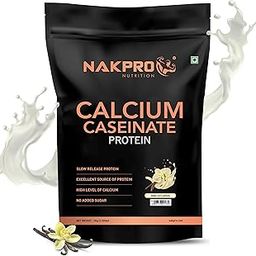 NAKPRO Calcium Caseinate | 27.88g Protein, 5.42g BCAA | Helps in Muscle Recovery | Slow Absorbing, Slow Digesting, Low Carbs Casein Protein Powder (1 Kg, Vanilla)-14
