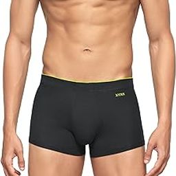 Men's Uno Micromodal Regular Fit Solid Antimicrobial Trunks with No Marks Waistband-50