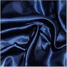 Megumi Silky & Shiny Satin Fabric for Dress Garment Cloth Material 44 inch (2.5 Meter, Navy Blue), Solid-image-75